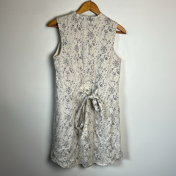 Cynthia Rowley 100% Linen Sz 2 Sleeveless Patterned Mini Dress English country - Picture 2 of 13